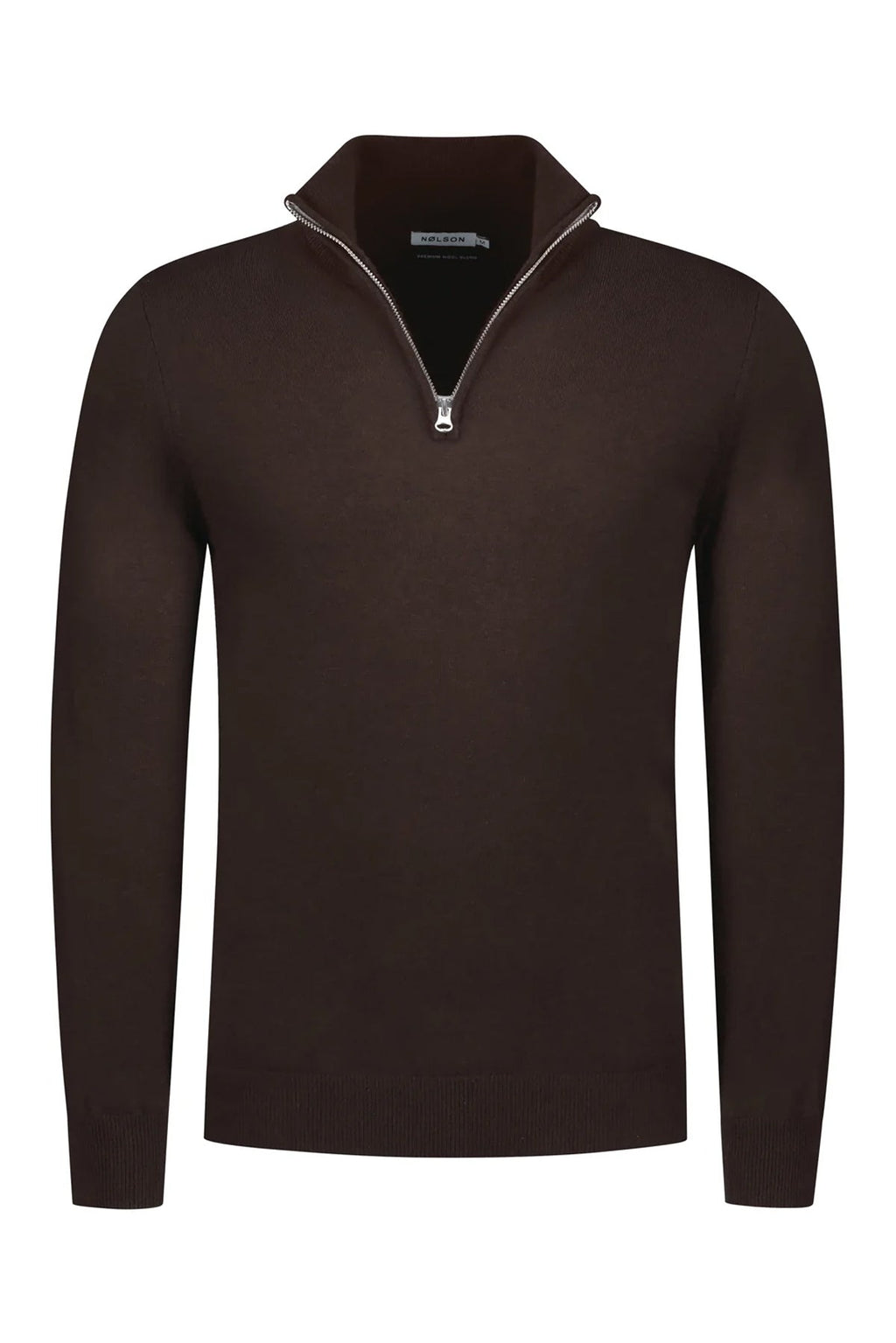 Soloumbrella Men's Dark Brown Quarter Zip Sweater