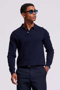 Soloumbrella Men's Dark Navy Long Sleeve Polo Shirt
