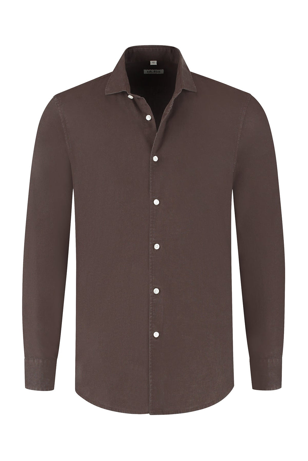 Soloumbrella Men's Dark Brown Long Sleeve Button Down Shirt