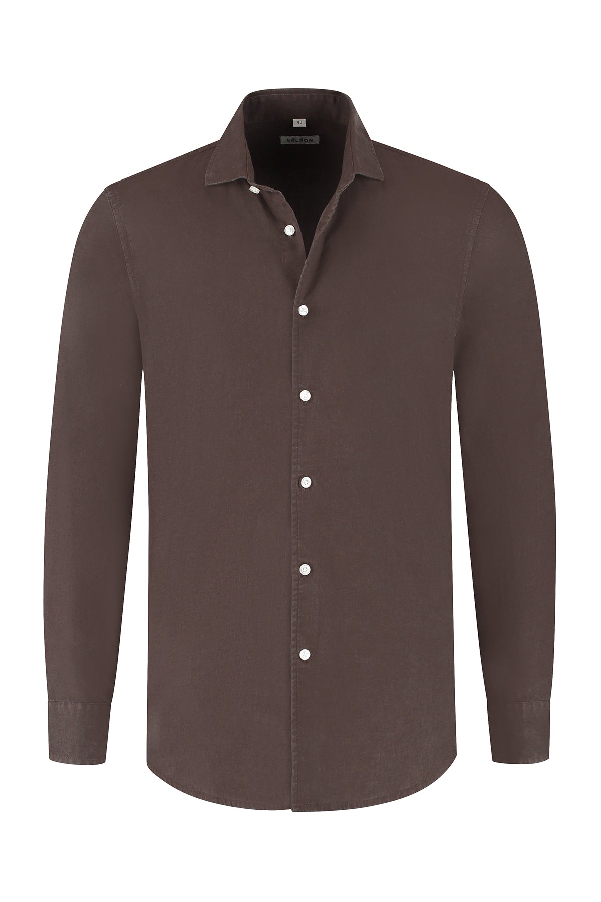 Soloumbrella Men's Dark Brown Long Sleeve Button Down Shirt