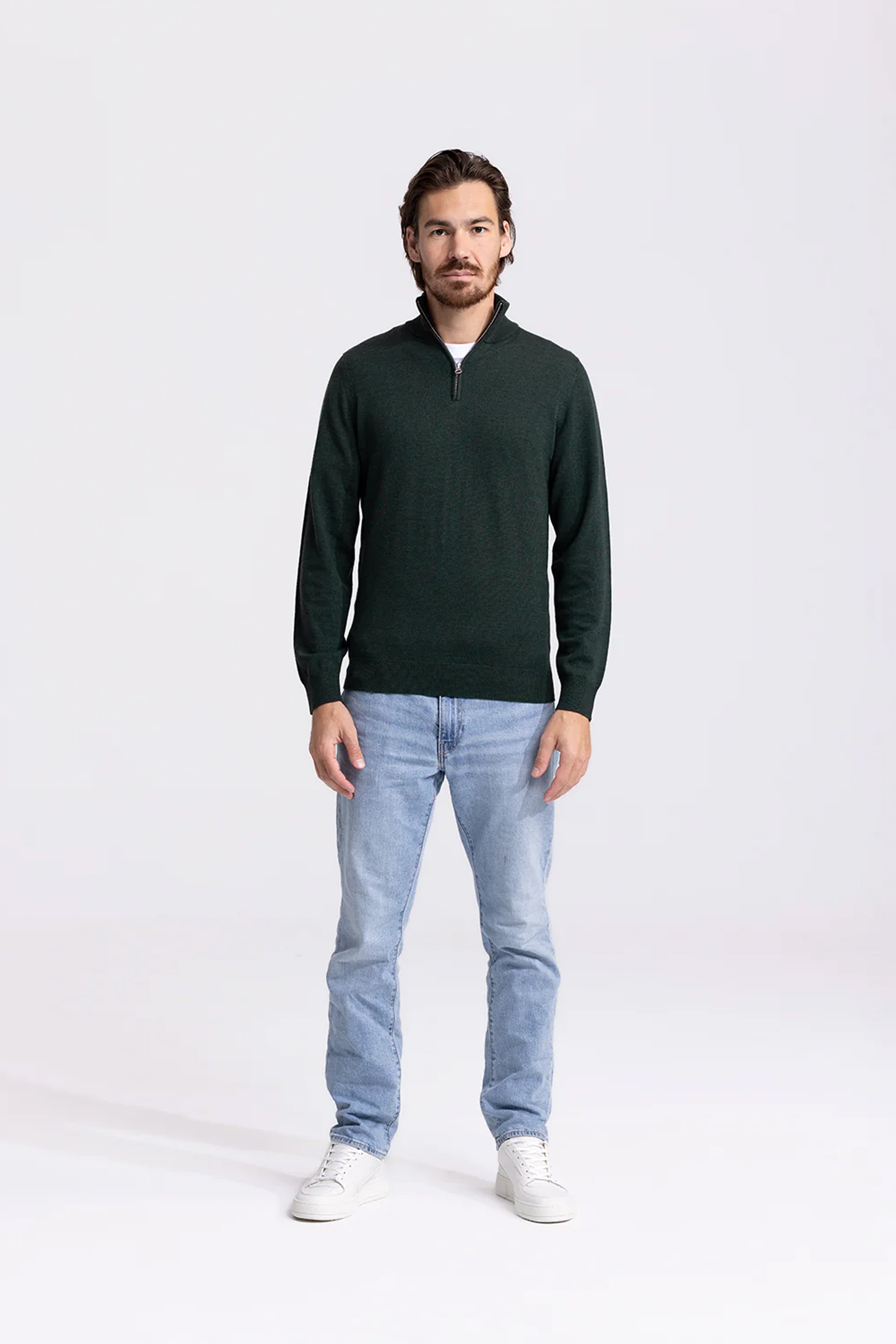 Soloumbrella Men's Dark Green Quarter Zip Sweater
