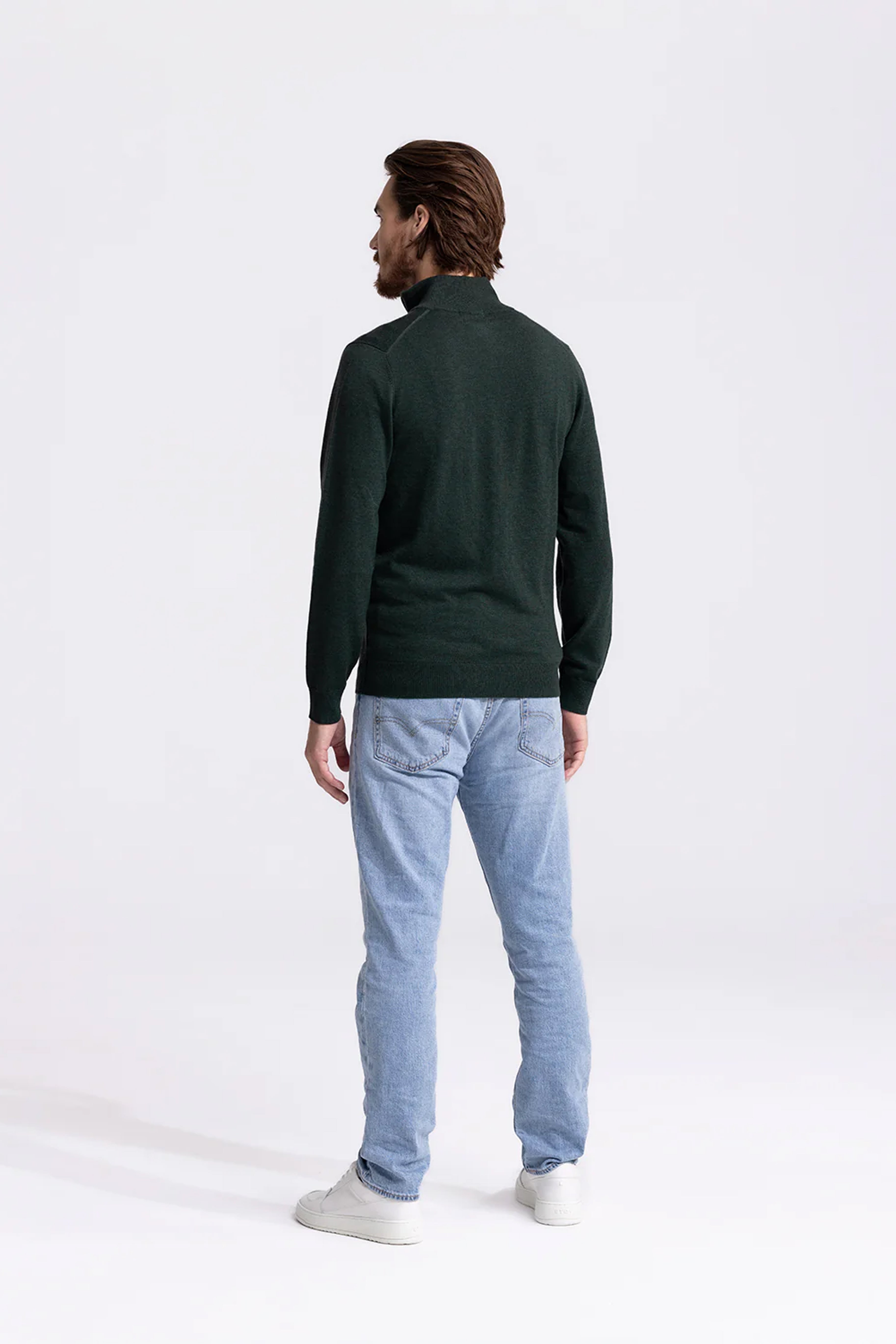 Soloumbrella Men's Dark Green Quarter Zip Sweater