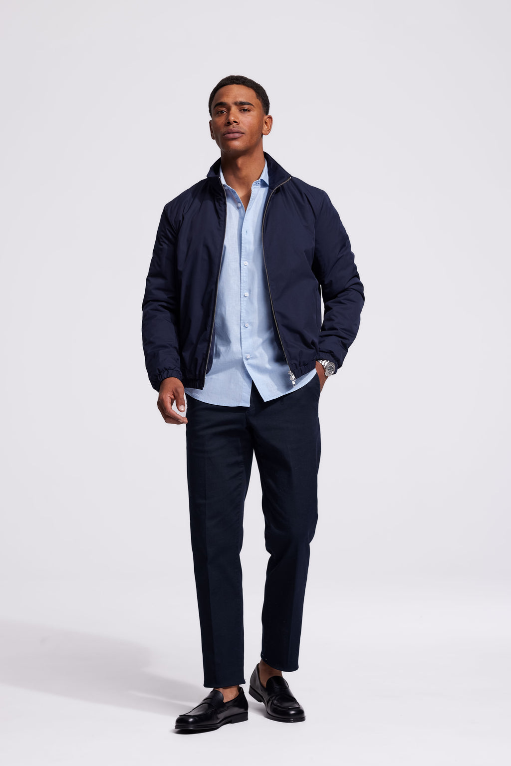 Soloumbrella Men's Light Blue Long Sleeve Button Down Shirt