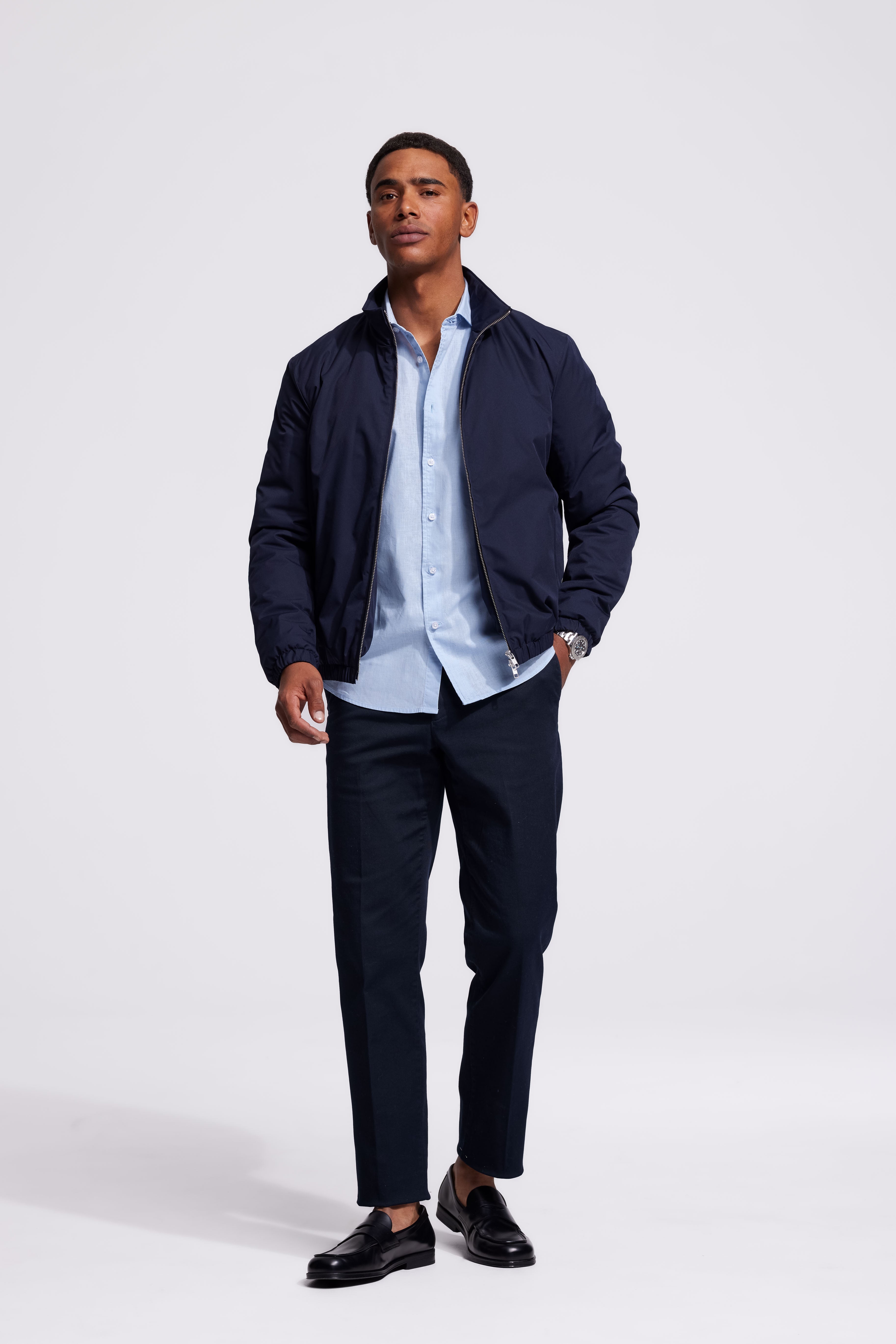 Soloumbrella Men's Light Blue Long Sleeve Button Down Shirt