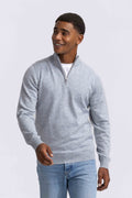 Soloumbrella Men's Light Grey Quarter Zip Sweater