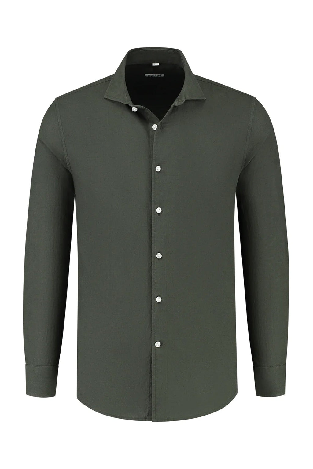 Soloumbrella Men's Olive Green Long Sleeve Button Down Shirt