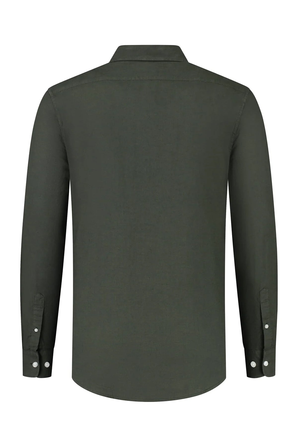 Soloumbrella Men's Olive Green Long Sleeve Button Down Shirt