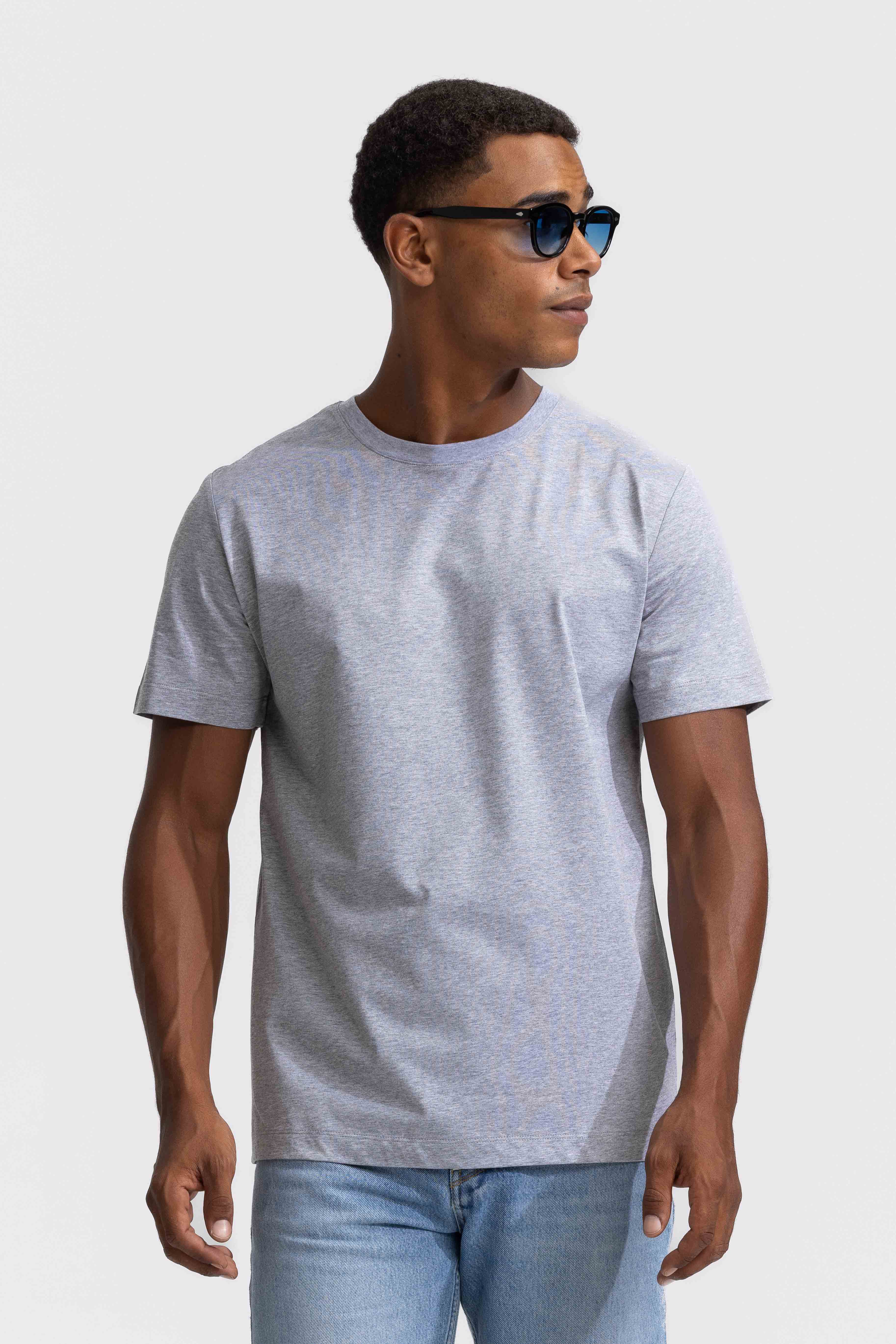 Soloumbrella Men's Light Grey Crew Neck T-Shirt