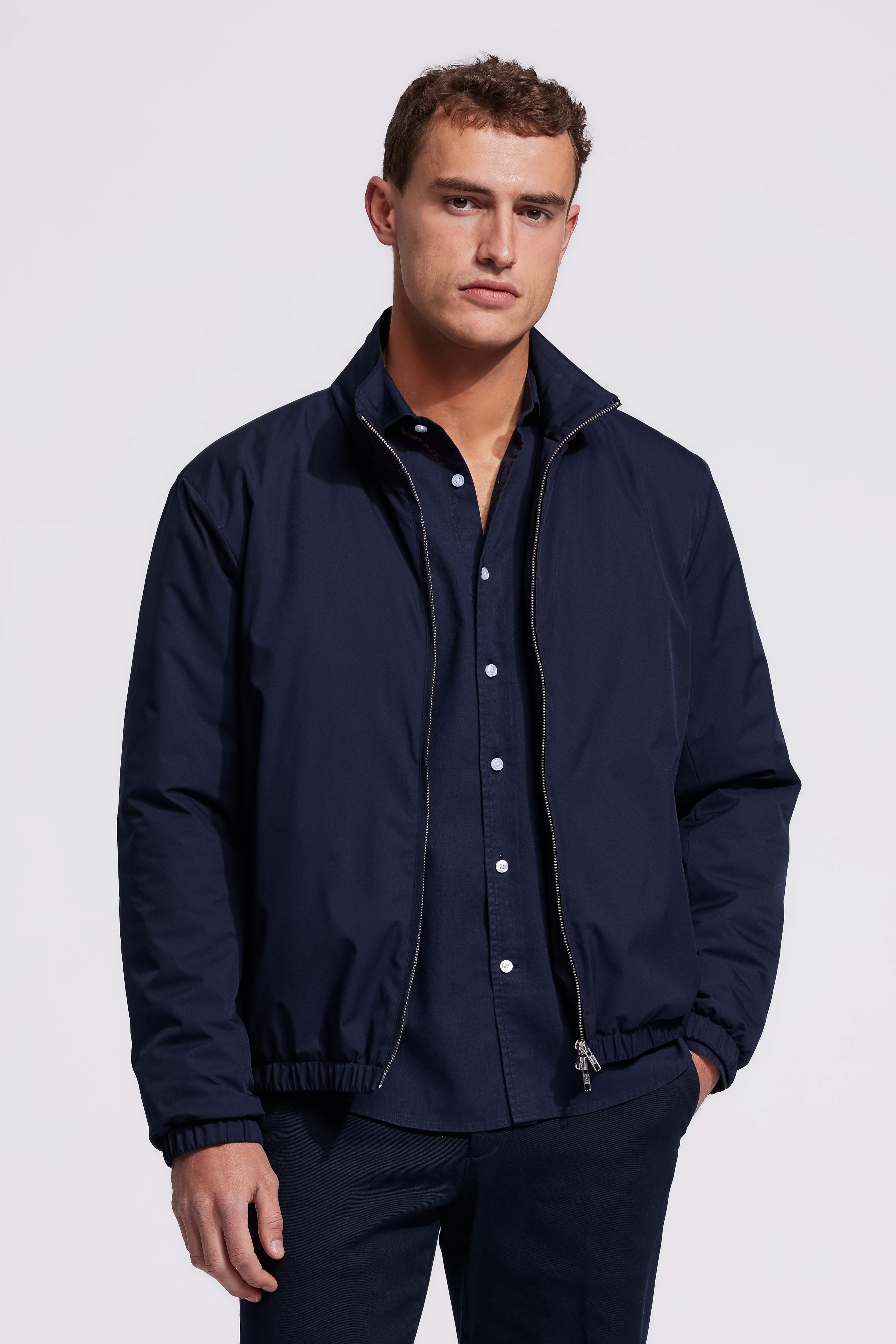 Soloumbrella Men's Dark Navy Lightweight Zip Up Jacket