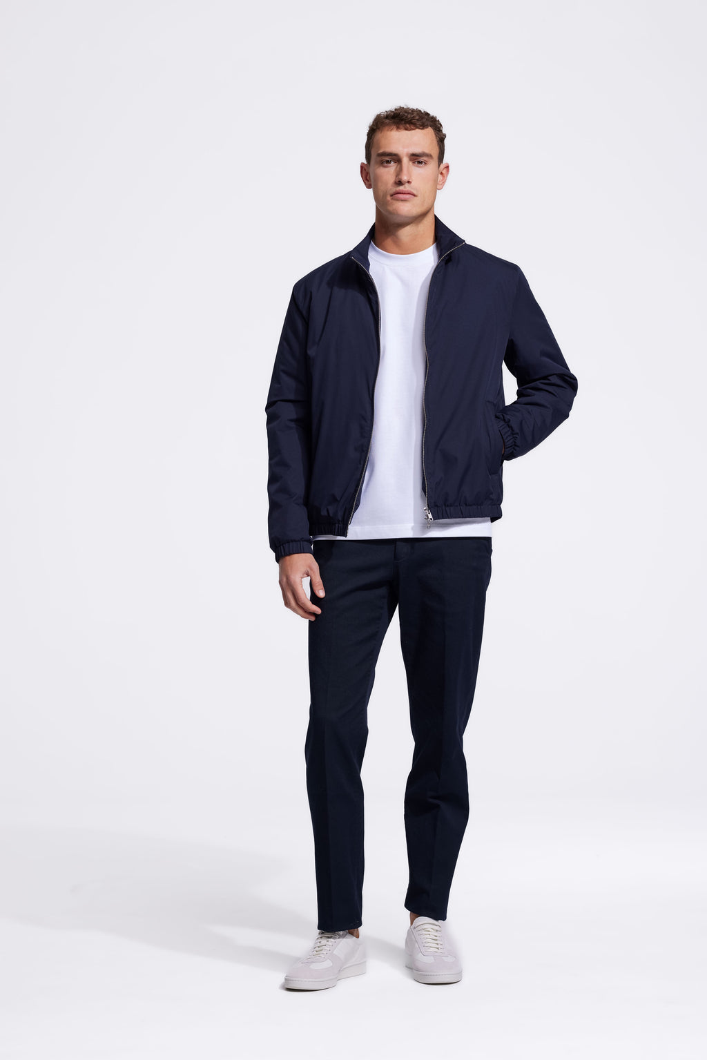 Soloumbrella Men's Dark Navy Lightweight Zip Up Jacket