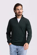 Soloumbrella Men's Dark Green Quarter Zip Sweater
