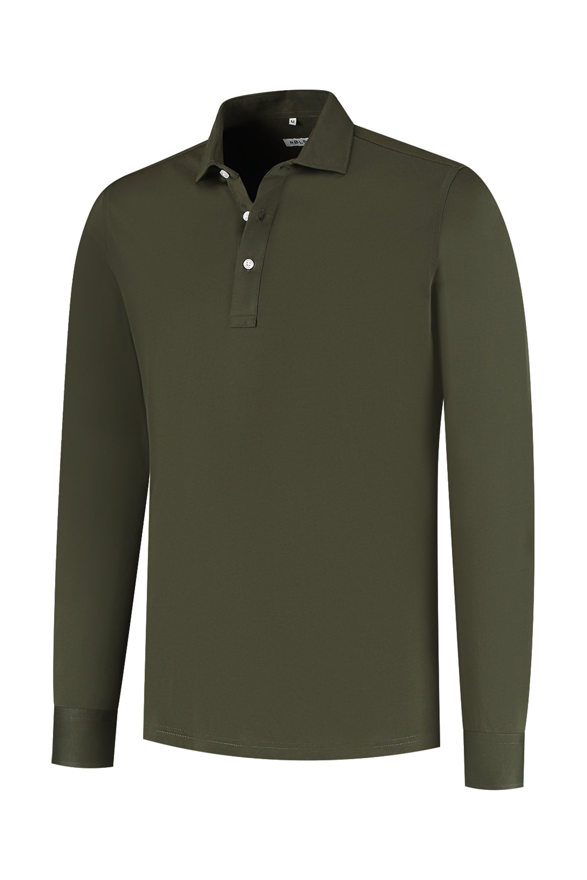 Soloumbrella Men's Olive Green Long Sleeve Polo Shirt