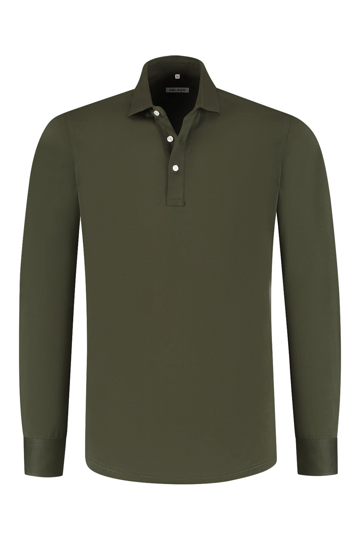 Soloumbrella Men's Olive Green Long Sleeve Polo Shirt