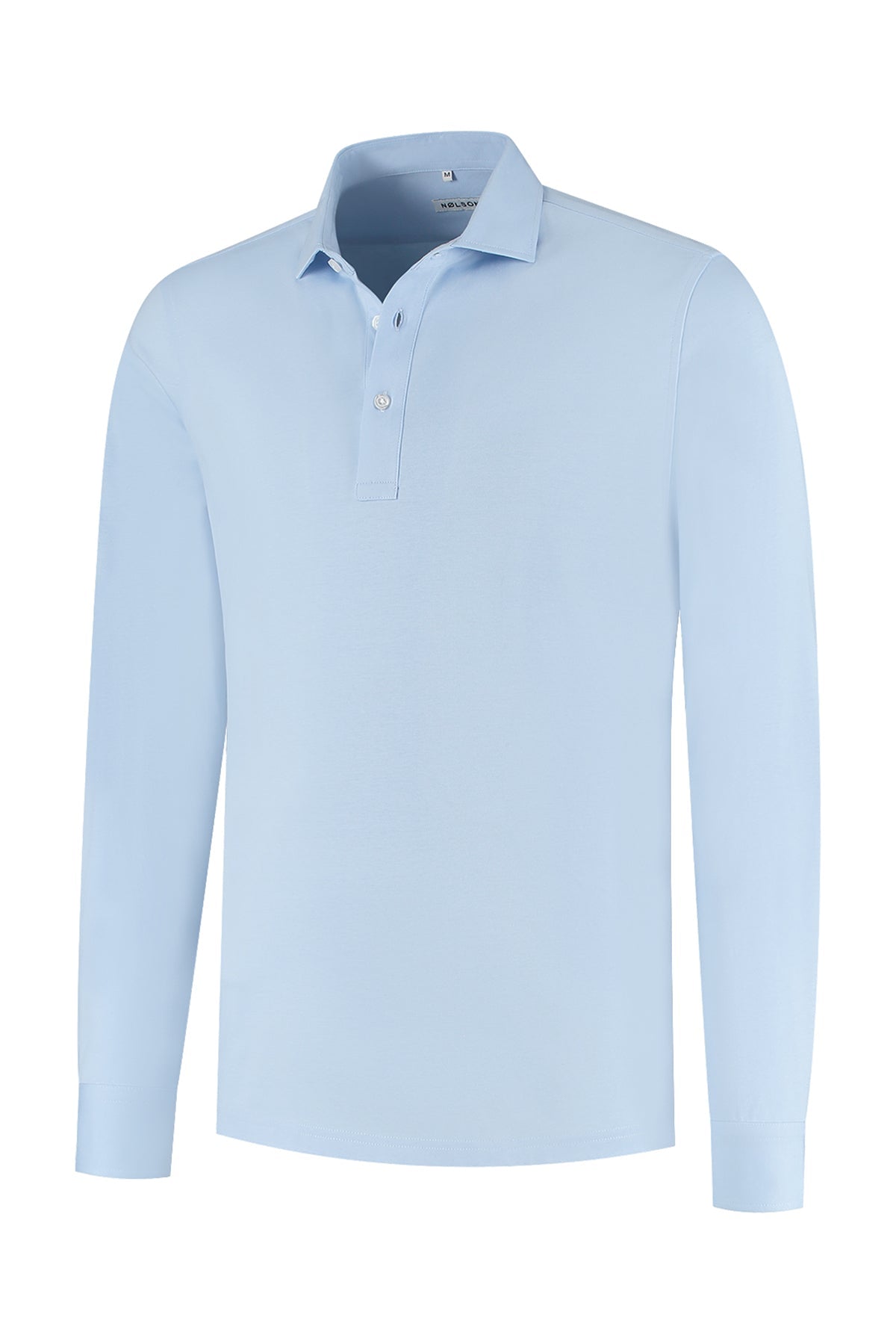 Soloumbrella Men's Light Blue Long Sleeve Polo Shirt