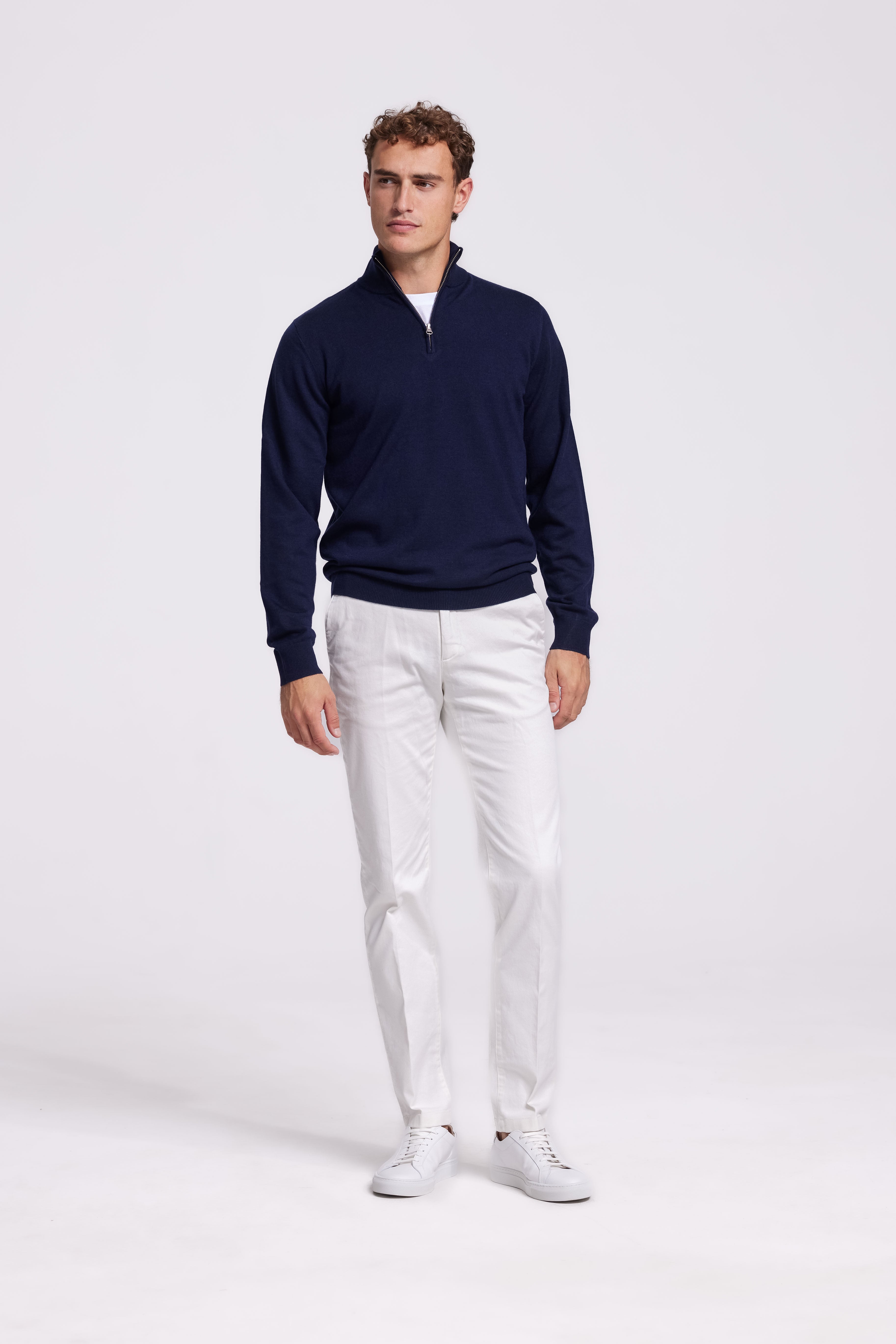 Soloumbrella Men's Dark Navy Quarter Zip Sweater