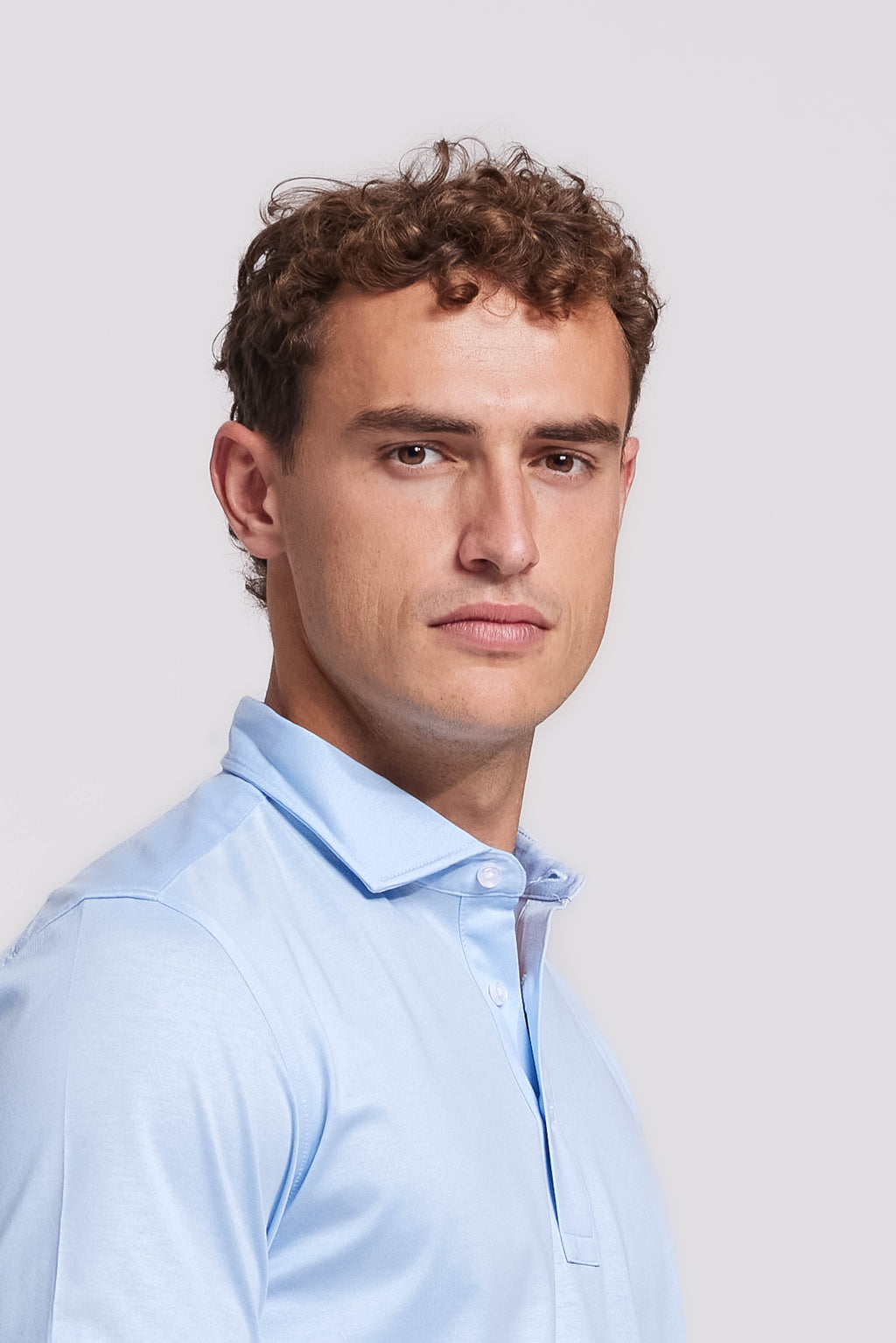 Soloumbrella Men's Light Blue Short Sleeve Polo Shirt