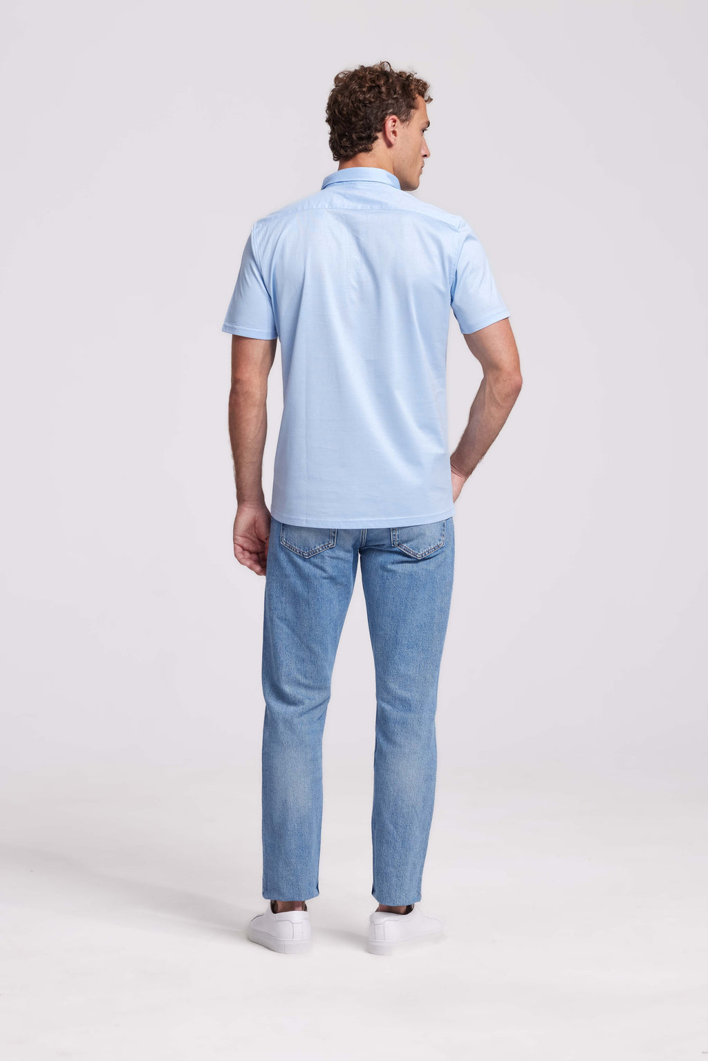 Soloumbrella Men's Light Blue Short Sleeve Polo Shirt