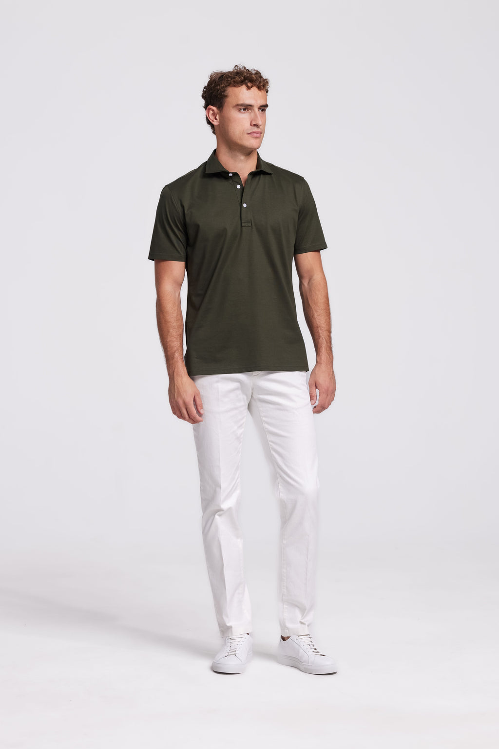 Soloumbrella Men's Olive Green Short Sleeve Polo Shirt