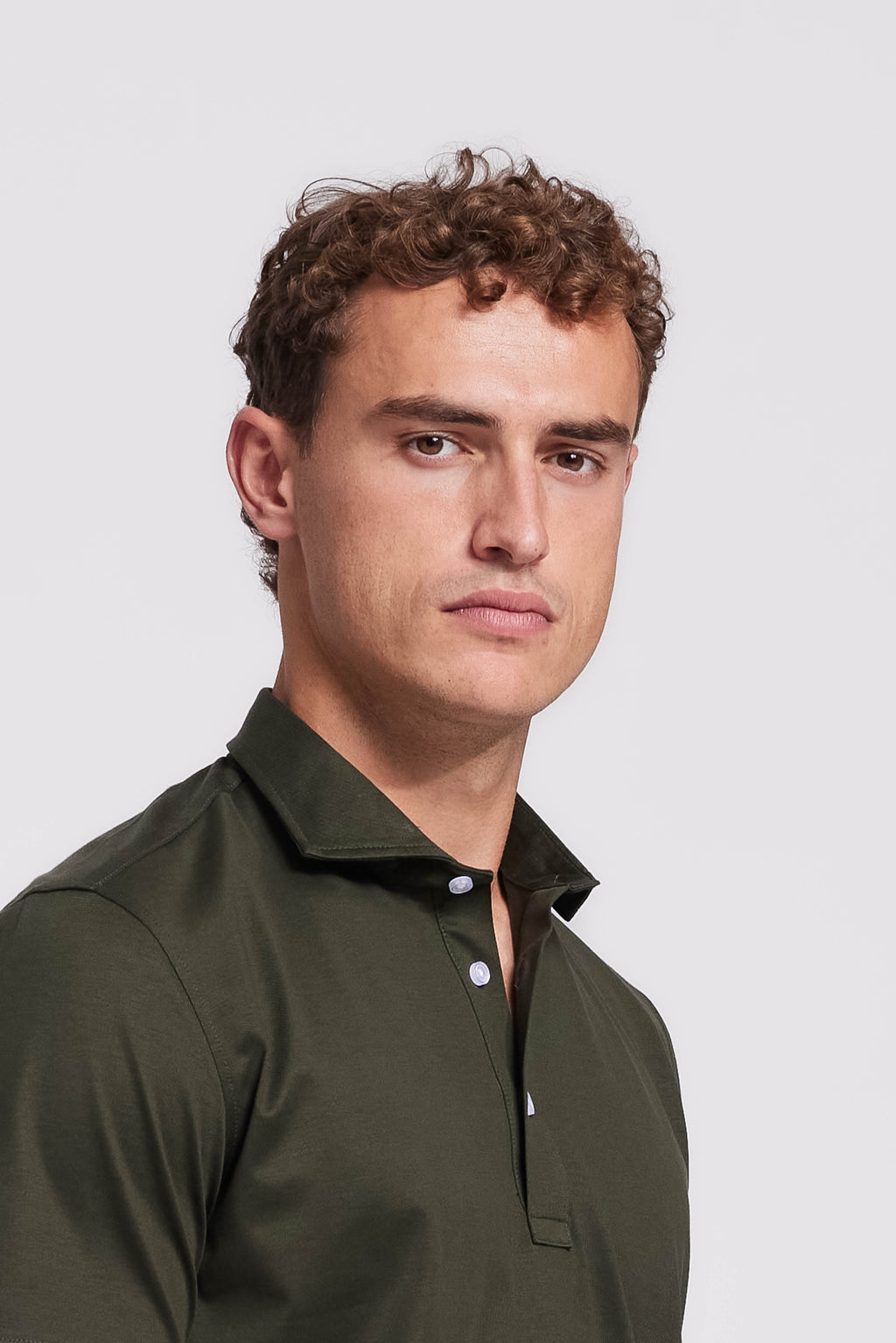 Soloumbrella Men's Olive Green Short Sleeve Polo Shirt