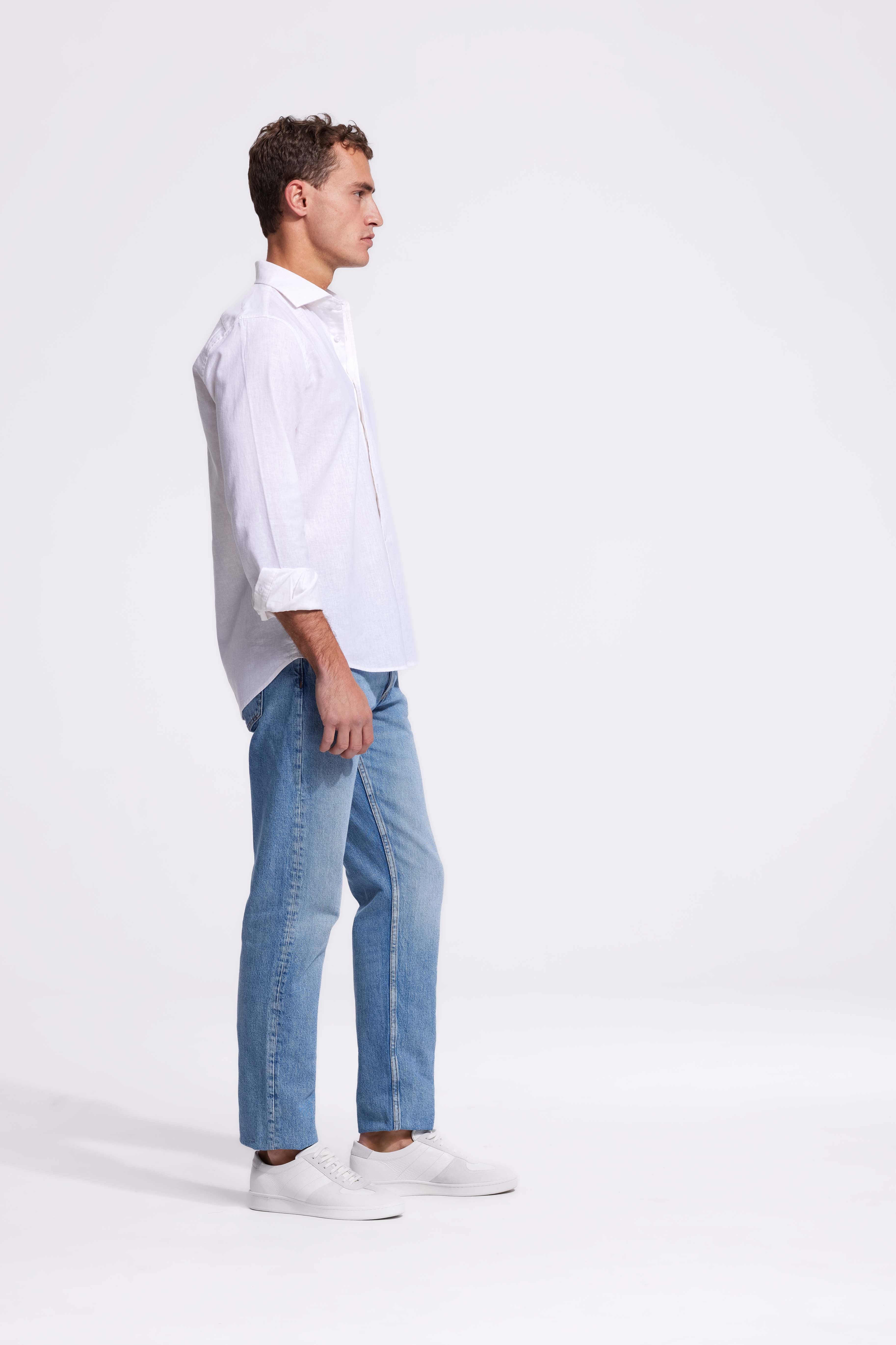 Soloumbrella Men's White Long Sleeve Button Down Shirt