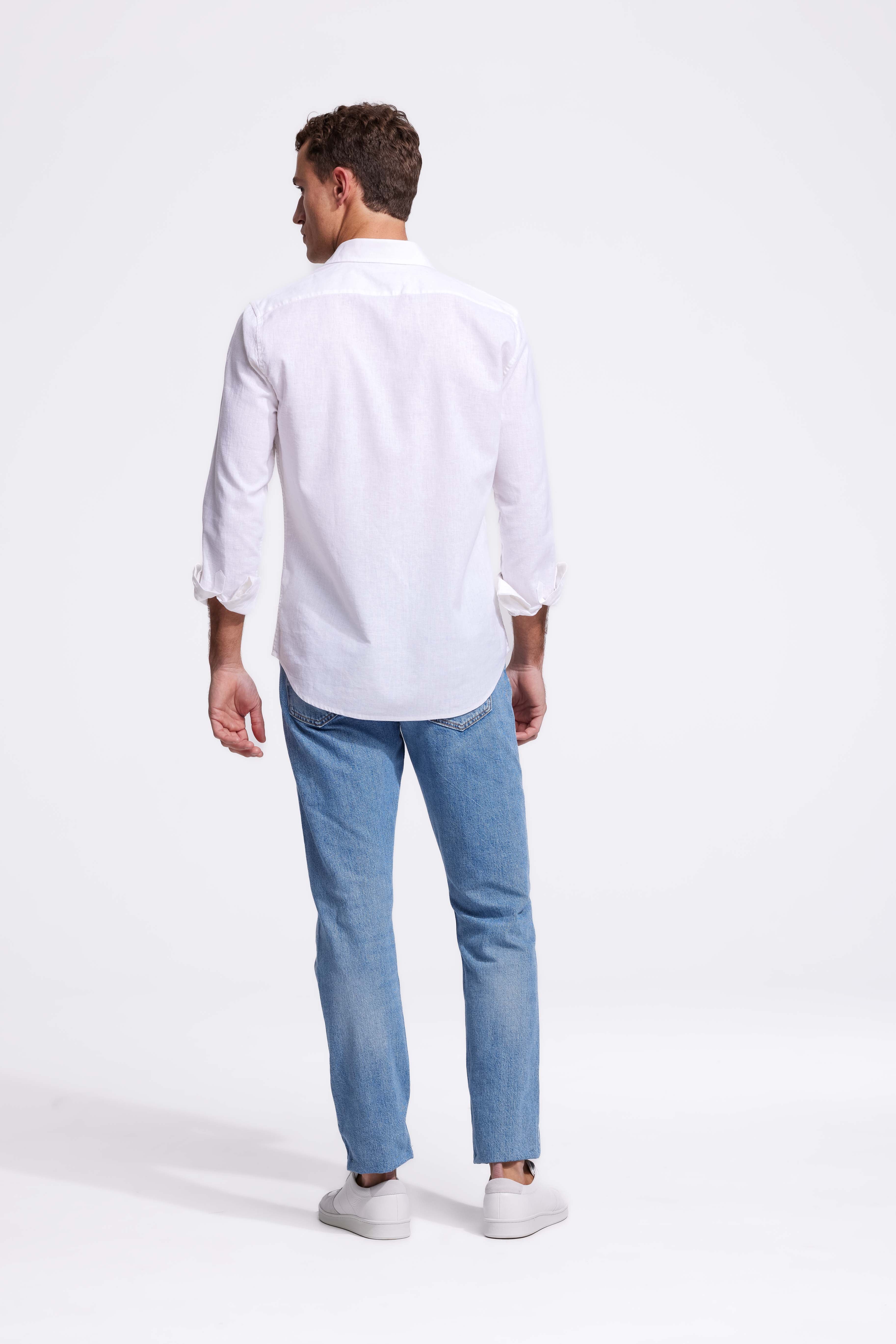 Soloumbrella Men's White Long Sleeve Button Down Shirt