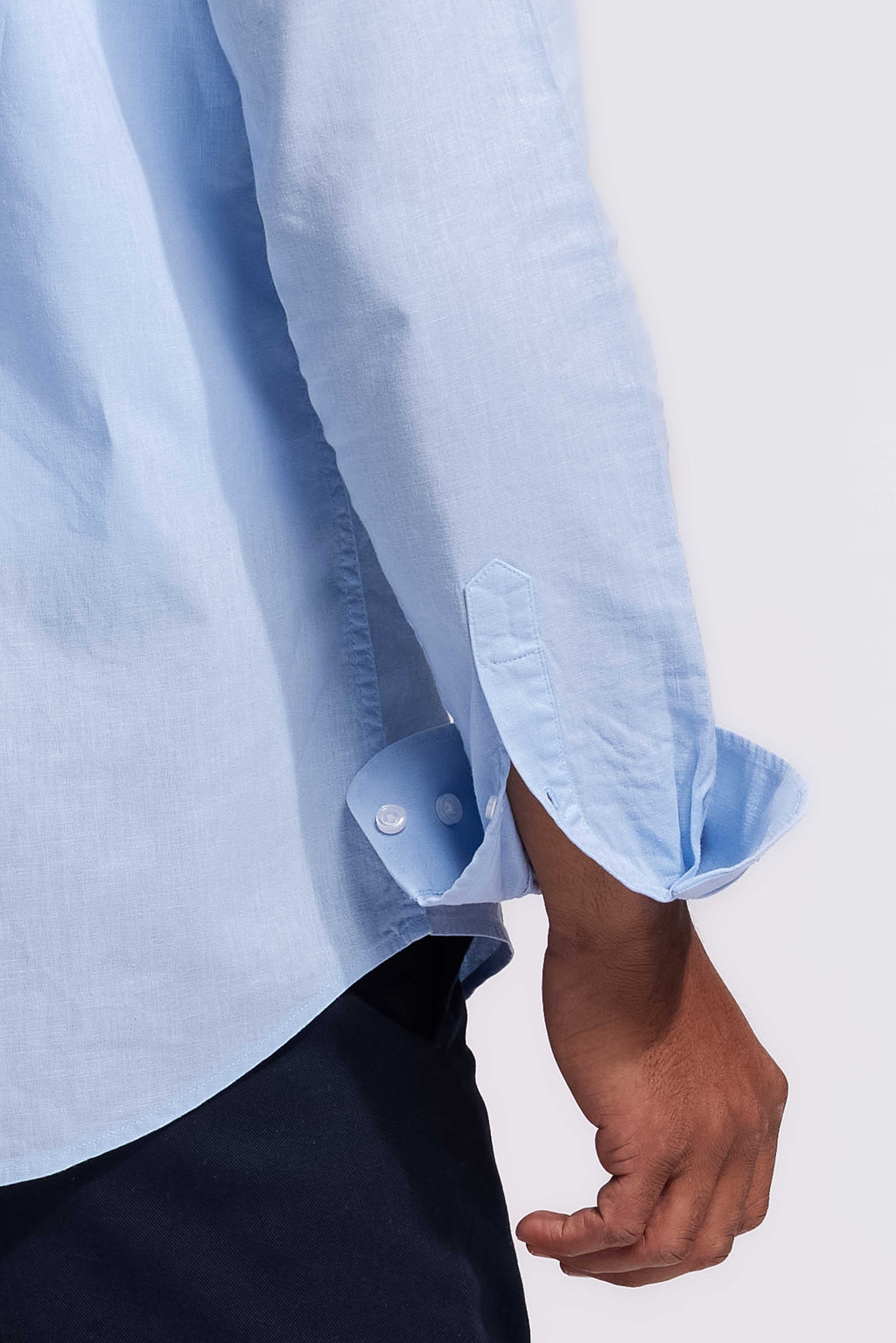 Soloumbrella Men's Light Blue Long Sleeve Button Down Shirt