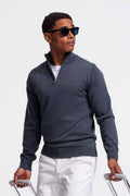 Soloumbrella Men's Charcoal Grey Quarter Zip Sweater