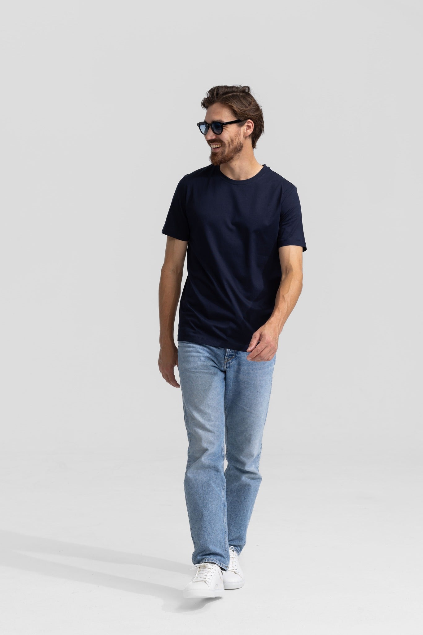 Soloumbrella Men's Navy Blue Crew Neck T-Shirt