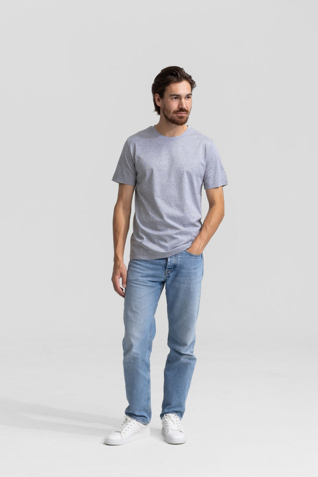 Soloumbrella Men's Light Grey Crew Neck T-Shirt