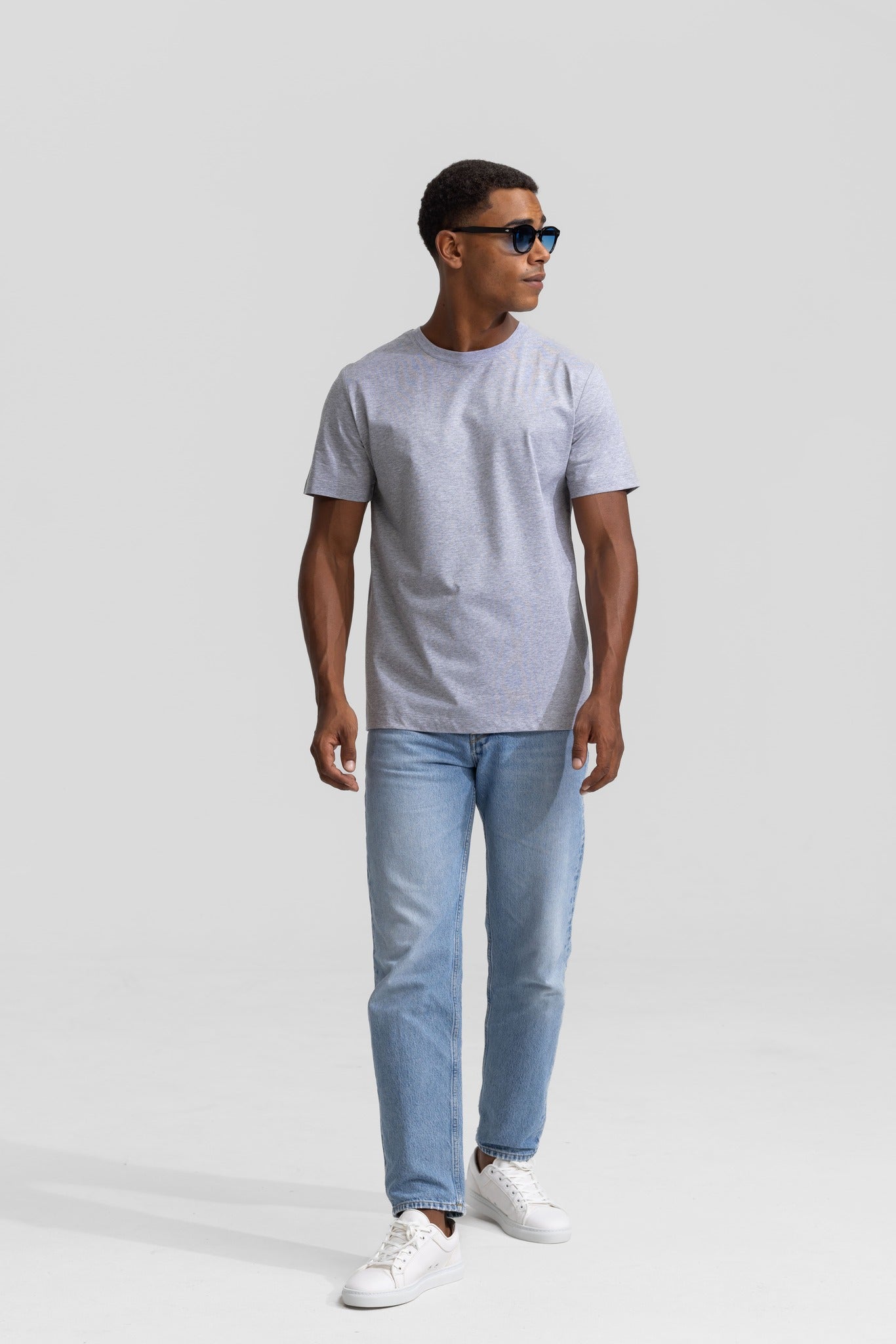 Soloumbrella Men's Light Grey Crew Neck T-Shirt